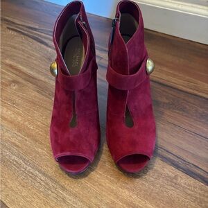 Michael kors Women's Red Suede Heeled Boots